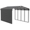 Arrow Storage Products Galvanized Steel Carport, W/ 1-Sided Enclosure, Compact Car Metal Carport Kit, 12'x20'x9', Charcoal CPHC122009ECL1 - alternate 1